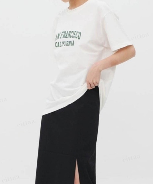 Dalfwin(ダールフィン)の「SAN FRANCISCOロゴ半袖Tシャツ(Tシャツ/カットソー・レディース・ホワイト/グレー系その他/クリーム・FREE)」の9枚目の写真