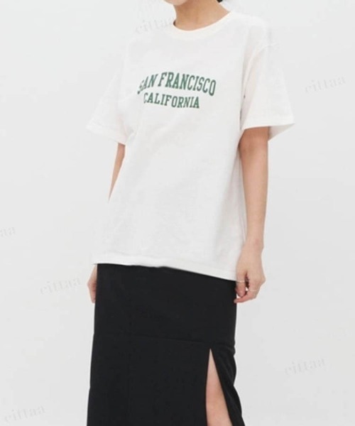 Dalfwin(ダールフィン)の「SAN FRANCISCOロゴ半袖Tシャツ(Tシャツ/カットソー・レディース・ホワイト/グレー系その他/クリーム・FREE)」の10枚目の写真