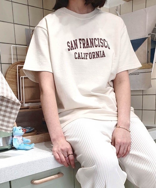 Dalfwin(ダールフィン)の「SAN FRANCISCOロゴ半袖Tシャツ(Tシャツ/カットソー・レディース・ホワイト/グレー系その他/クリーム・FREE)」の20枚目の写真
