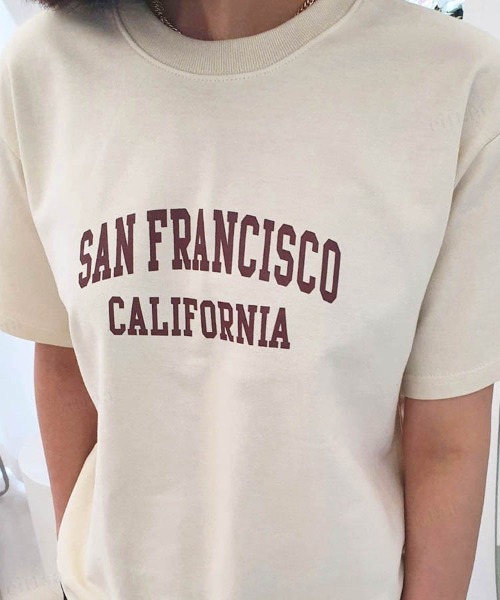 Dalfwin(ダールフィン)の「SAN FRANCISCOロゴ半袖Tシャツ(Tシャツ/カットソー・レディース・ホワイト/グレー系その他/クリーム・FREE)」の21枚目の写真