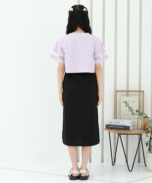 PINKHUNT(ピンクハント)の「PINKHUNT ショート丈Tシャツセットワンピース 6968K(ワンピース・キッズ・パープル/ホワイト・140cm/150cm/160cm/130cm/120cm)」の6枚目の写真