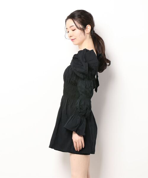 Narcissus(ナルシス)の「【Narcissus WEBSTORE 限定商品】パフリボンワンピース(シャツワンピース・レディース・ブラック・FREE)」の12枚目の写真