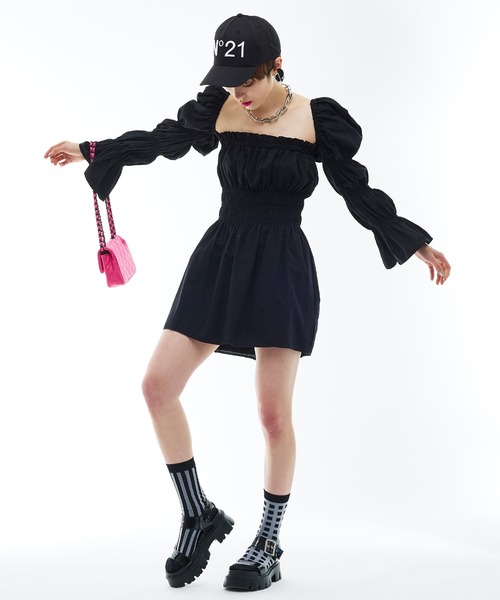Narcissus(ナルシス)の「【Narcissus WEBSTORE 限定商品】パフリボンワンピース(シャツワンピース・レディース・ブラック・FREE)」の9枚目の写真