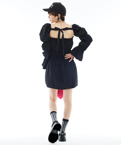 Narcissus(ナルシス)の「【Narcissus WEBSTORE 限定商品】パフリボンワンピース(シャツワンピース・レディース・ブラック・FREE)」の11枚目の写真