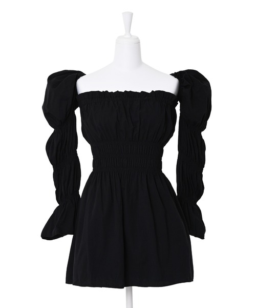 Narcissus(ナルシス)の「【Narcissus WEBSTORE 限定商品】パフリボンワンピース(シャツワンピース・レディース・ブラック・FREE)」の6枚目の写真