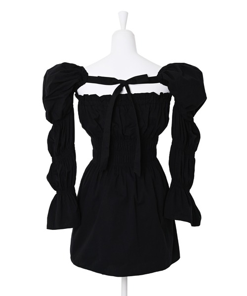 Narcissus(ナルシス)の「【Narcissus WEBSTORE 限定商品】パフリボンワンピース(シャツワンピース・レディース・ブラック・FREE)」の8枚目の写真