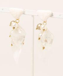【atelier*mio】クレイ × リーフパール costume jewelry pierce