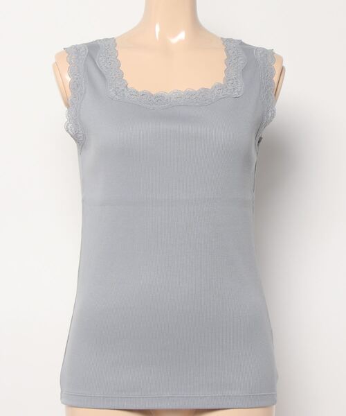ehka sopo（エヘカソポ）の「スクエアレースタンクトップ（タンクトップ・レディース・グレー/オフホワイト/ブラック・ﾌﾘ-）」の3枚目の写真