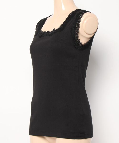 ehka sopo（エヘカソポ）の「スクエアレースタンクトップ（タンクトップ・レディース・グレー/オフホワイト/ブラック・ﾌﾘ-）」の4枚目の写真