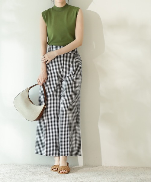 N.（N. Natural Beauty Basic）（エヌエヌナチュラルビューティーベーシック）の「◆チェックワイドストレートパンツ（その他パンツ・レディース・ブラック系その他/グリーン系その他/イエロー系その他・MEDIUM）」の2枚目の写真