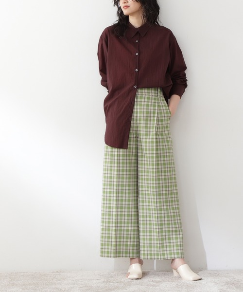 N.（N. Natural Beauty Basic）（エヌエヌナチュラルビューティーベーシック）の「◆チェックワイドストレートパンツ（その他パンツ・レディース・ブラック系その他/グリーン系その他/イエロー系その他・MEDIUM）」の3枚目の写真