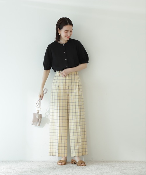 N.（N. Natural Beauty Basic）（エヌエヌナチュラルビューティーベーシック）の「◆チェックワイドストレートパンツ（その他パンツ・レディース・ブラック系その他/グリーン系その他/イエロー系その他・MEDIUM）」の11枚目の写真