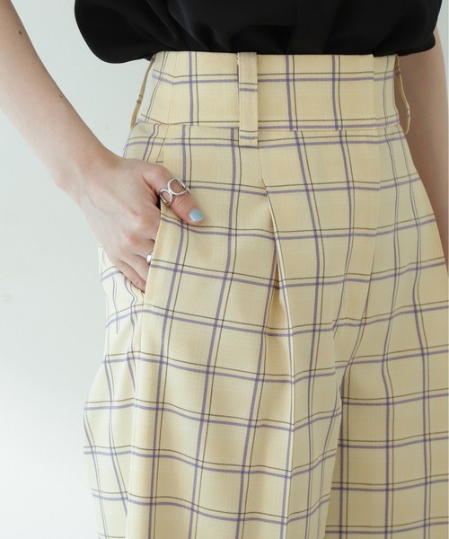N.（N. Natural Beauty Basic）（エヌエヌナチュラルビューティーベーシック）の「◆チェックワイドストレートパンツ（その他パンツ・レディース・ブラック系その他/グリーン系その他/イエロー系その他・MEDIUM）」の14枚目の写真