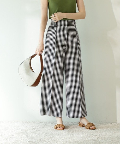 N.（N. Natural Beauty Basic）（エヌエヌナチュラルビューティーベーシック）の「◆チェックワイドストレートパンツ（その他パンツ・レディース・ブラック系その他/グリーン系その他/イエロー系その他・MEDIUM）」の4枚目の写真