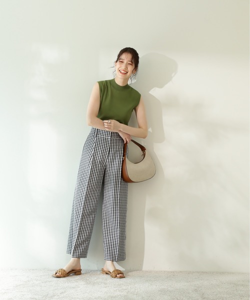 N.（N. Natural Beauty Basic）（エヌエヌナチュラルビューティーベーシック）の「◆チェックワイドストレートパンツ（その他パンツ・レディース・ブラック系その他/グリーン系その他/イエロー系その他・MEDIUM）」の6枚目の写真