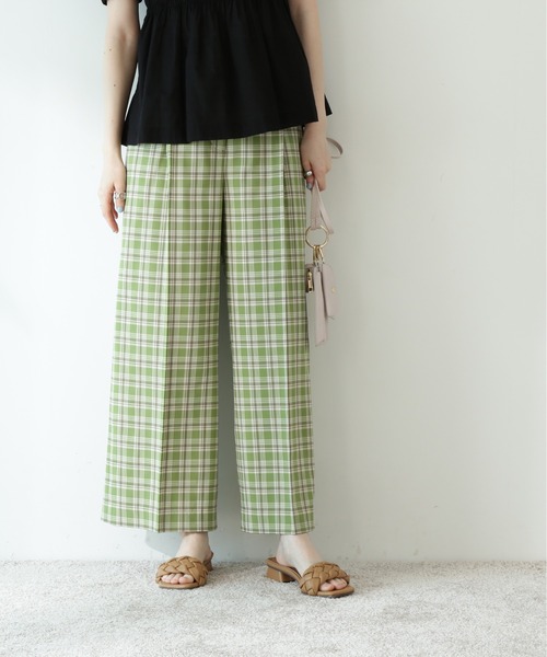 N.（N. Natural Beauty Basic）（エヌエヌナチュラルビューティーベーシック）の「◆チェックワイドストレートパンツ（その他パンツ・レディース・ブラック系その他/グリーン系その他/イエロー系その他・MEDIUM）」の7枚目の写真