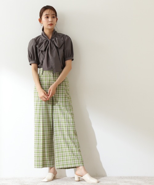 N.（N. Natural Beauty Basic）（エヌエヌナチュラルビューティーベーシック）の「◆チェックワイドストレートパンツ（その他パンツ・レディース・ブラック系その他/グリーン系その他/イエロー系その他・MEDIUM）」の20枚目の写真