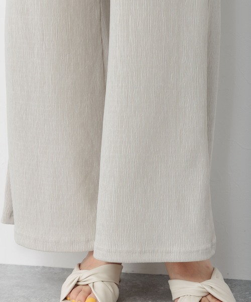 mysty woman(ミスティウーマン)の「楊柳ビスチェ×ワイドパンツ 287706(セットアップ・レディース・チャコールグレー/ブラック/オレンジ/グレー系その他・FREE)」の6枚目の写真