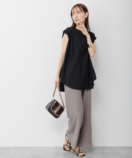 mysty woman(ミスティウーマン)の「楊柳ビスチェ×ワイドパンツ 287706(セットアップ・レディース・チャコールグレー/ブラック/オレンジ/グレー系その他・FREE)」の22枚目の写真