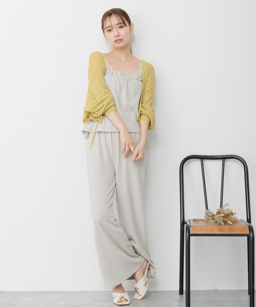 mysty woman(ミスティウーマン)の「楊柳ビスチェ×ワイドパンツ 287706(セットアップ・レディース・チャコールグレー/ブラック/オレンジ/グレー系その他・FREE)」の14枚目の写真