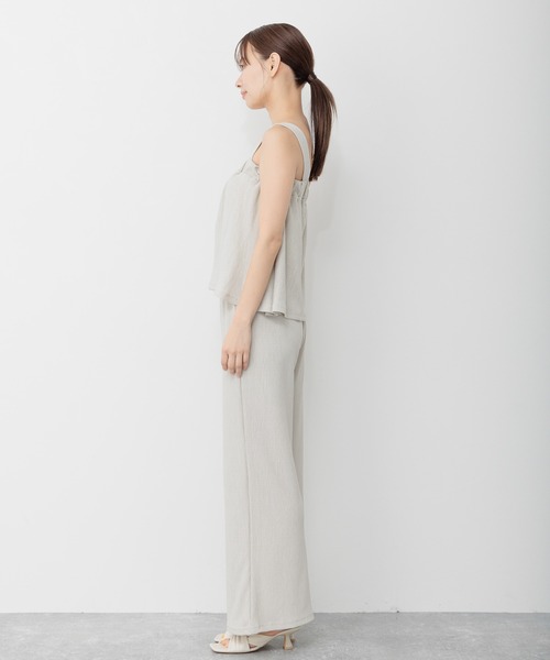 mysty woman(ミスティウーマン)の「楊柳ビスチェ×ワイドパンツ 287706(セットアップ・レディース・チャコールグレー/ブラック/オレンジ/グレー系その他・FREE)」の5枚目の写真