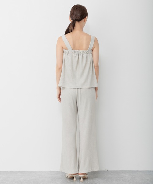 mysty woman(ミスティウーマン)の「楊柳ビスチェ×ワイドパンツ 287706(セットアップ・レディース・チャコールグレー/ブラック/オレンジ/グレー系その他・FREE)」の12枚目の写真