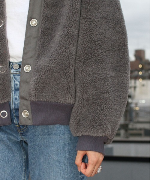 THE SHINZONE(ザ シンゾーン)の「THE SHINZONE/シンゾーン ボアケープリンブルゾン BOA CAPLIN BLOUSON(ブルゾン・レディース・グレー/ナチュラル・FREE)」の4枚目の写真