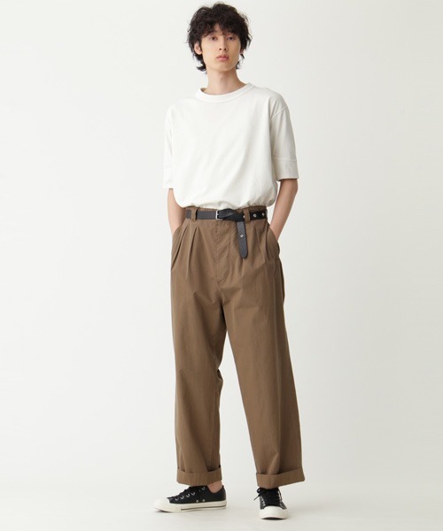 MHL.(エムエイチエル)の「GARMENT DYE DRY JERSEY(Tシャツ/カットソー・メンズ・ブラック/ホワイト系その他3/グレー系その他7・MEDIUM/LARGE)」の4枚目の写真