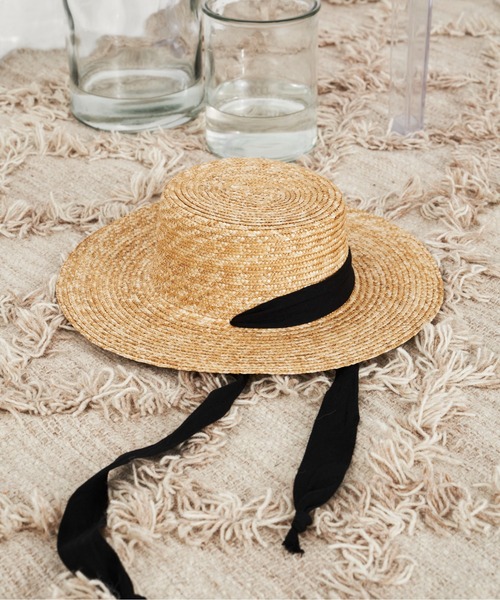 Libra Cue（リブラ キュー）の「ラフィアリボンカンカン帽（ハット・レディース・ナチュラル・FREE）」の6枚目の写真