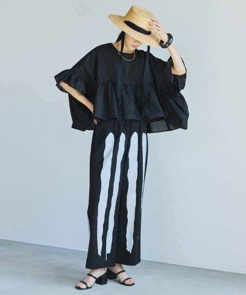 Libra Cue（リブラ キュー）の「ラフィアリボンカンカン帽（ハット・レディース・ナチュラル・FREE）」の7枚目の写真