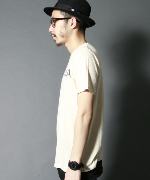 AMERICAN RAG CIE（アメリカンラグシー）の「AMERICAN RAG CIE シルク100%Ｔシャツ「CARIFORNIA」（Tシャツ/カットソー・メンズ・オフホワイト/ネイビー/ピンク・2/1/3）」の14枚目の写真