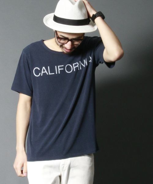 AMERICAN RAG CIE（アメリカンラグシー）の「AMERICAN RAG CIE シルク100%Ｔシャツ「CARIFORNIA」（Tシャツ/カットソー・メンズ・オフホワイト/ネイビー/ピンク・2/1/3）」の10枚目の写真