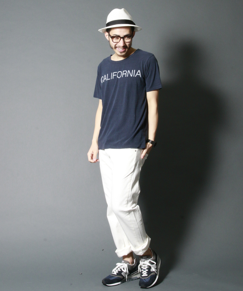 AMERICAN RAG CIE（アメリカンラグシー）の「AMERICAN RAG CIE シルク100%Ｔシャツ「CARIFORNIA」（Tシャツ/カットソー・メンズ・オフホワイト/ネイビー/ピンク・2/1/3）」の11枚目の写真