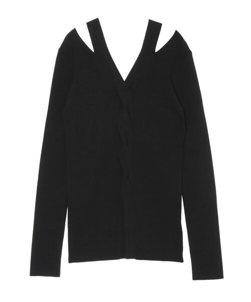 LAGUNAMOON(ラグナムーン)の「カットアウトケーブルニットプルオーバー(ニット/セーター・レディース・アイボリー/ブラック/グリーン/パープル・FREE)」の3枚目の写真