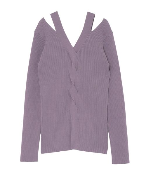 LAGUNAMOON(ラグナムーン)の「カットアウトケーブルニットプルオーバー(ニット/セーター・レディース・アイボリー/ブラック/グリーン/パープル・FREE)」の9枚目の写真