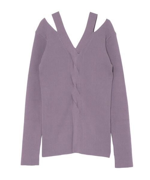 LAGUNAMOON(ラグナムーン)の「カットアウトケーブルニットプルオーバー(ニット/セーター・レディース・アイボリー/ブラック/グリーン/パープル・FREE)」の21枚目の写真