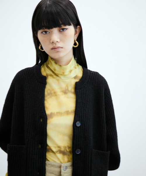 ADAM ET ROPE'（アダムエロペ）の「ウォッシャブルウール畦カーディガン（カーディガン/ボレロ・レディース・ホワイト/ブラック/イエロー・FREE）」の21枚目の写真