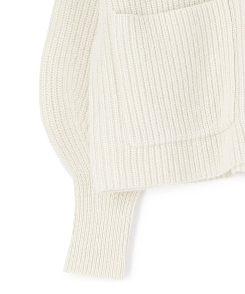 ADAM ET ROPE'（アダムエロペ）の「ウォッシャブルウール畦カーディガン（カーディガン/ボレロ・レディース・ホワイト/ブラック/イエロー・FREE）」の4枚目の写真