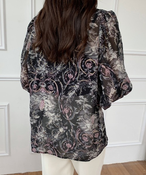 ABITOKYO(アビトーキョー)の「ルーズシルエット総柄レディーシャツ(シャツ/ブラウス・レディース・ベージュ/ブルー/ブラック・L/M)」の7枚目の写真