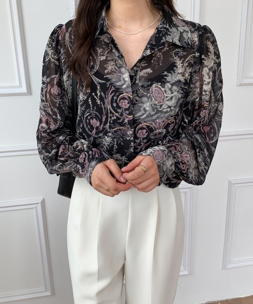 ABITOKYO(アビトーキョー)の「ルーズシルエット総柄レディーシャツ(シャツ/ブラウス・レディース・ベージュ/ブルー/ブラック・L/M)」の20枚目の写真