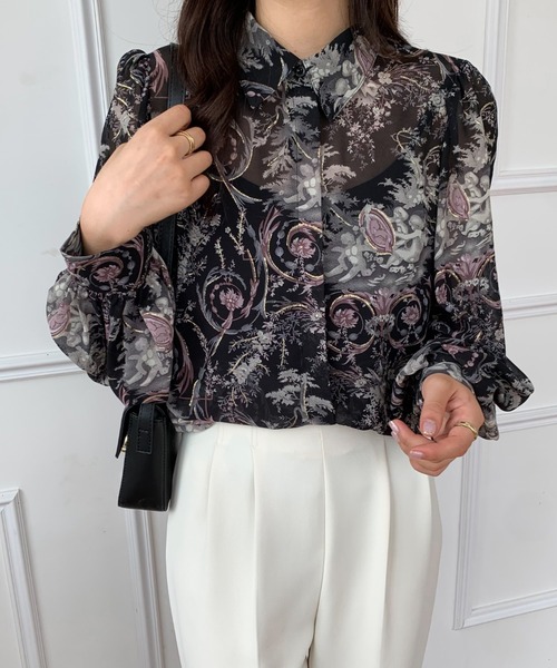 ABITOKYO(アビトーキョー)の「ルーズシルエット総柄レディーシャツ(シャツ/ブラウス・レディース・ベージュ/ブルー/ブラック・L/M)」の17枚目の写真