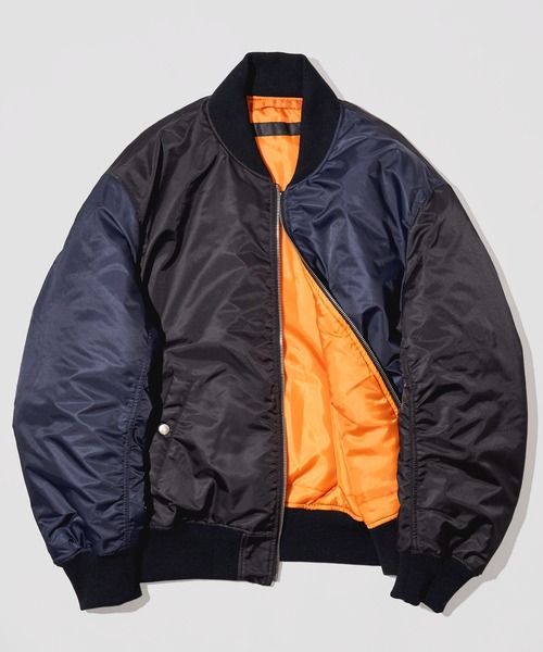 ADPOSION（アドポーション）の「シンサレート中綿 MA-1フライトジャケット（MA-1・メンズ・ブラック/グレー/オリーブ・MEDIUM/LARGE/X-LARGE）」の4枚目の写真