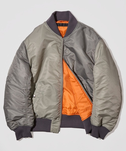 ADPOSION（アドポーション）の「シンサレート中綿 MA-1フライトジャケット（MA-1・メンズ・ブラック/グレー/オリーブ・MEDIUM/LARGE/X-LARGE）」の6枚目の写真