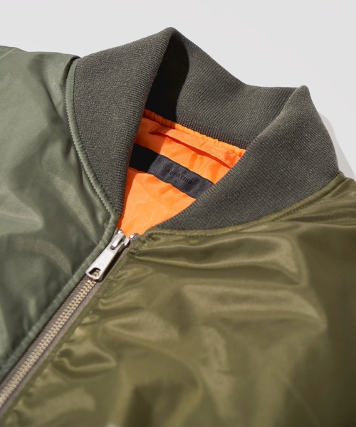 ADPOSION（アドポーション）の「シンサレート中綿 MA-1フライトジャケット（MA-1・メンズ・ブラック/グレー/オリーブ・MEDIUM/LARGE/X-LARGE）」の10枚目の写真