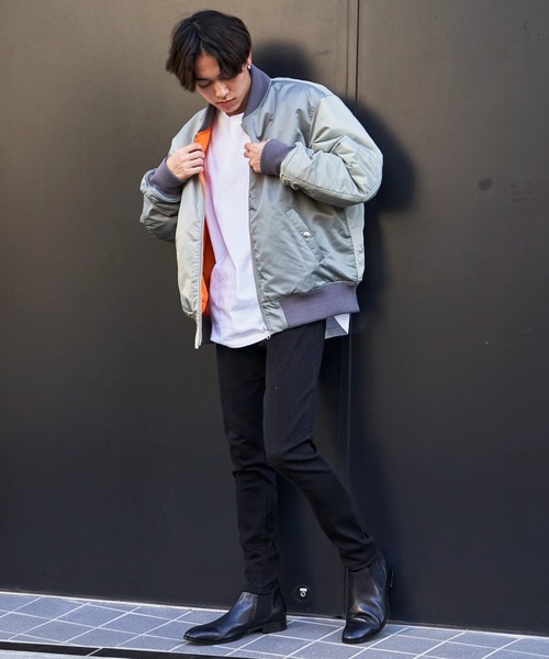 ADPOSION（アドポーション）の「シンサレート中綿 MA-1フライトジャケット（MA-1・メンズ・ブラック/グレー/オリーブ・MEDIUM/LARGE/X-LARGE）」の19枚目の写真