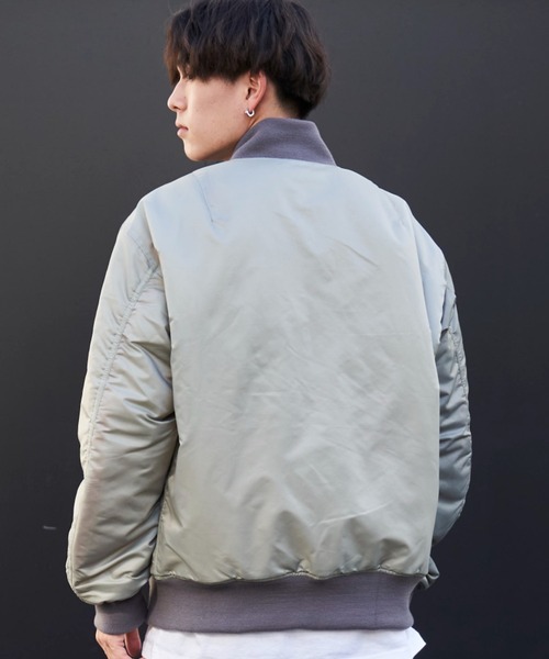 ADPOSION（アドポーション）の「シンサレート中綿 MA-1フライトジャケット（MA-1・メンズ・ブラック/グレー/オリーブ・MEDIUM/LARGE/X-LARGE）」の21枚目の写真