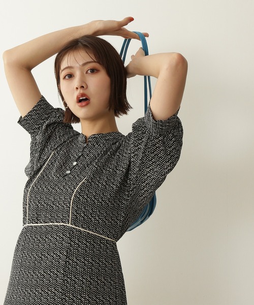 N.(N. Natural Beauty Basic)(エヌエヌナチュラルビューティーベーシック)の「◆キカプリントパイピングワンピース(ワンピース・レディース・ホワイト系その他/ブラック系その他/レッド系その他・MEDIUM)」の14枚目の写真