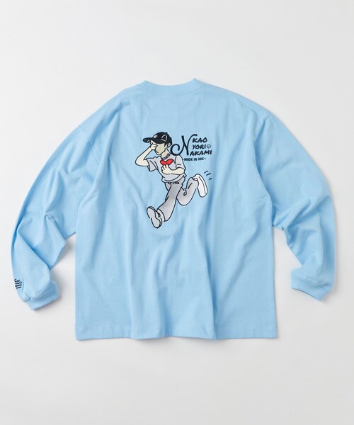 kaoyorinakami（カオヨリナカミ）の「KAOYORINAKAMI×FREAK’S STORE/カオヨリナカミ×フリークスストア “Punch Boy” L/S/パンチボーイ 刺繍/ロングスリーブTEE（Tシャツ/カットソー・メンズ・ホワイト/グリーン/サックスブルー・MEDIUM/LARGE/X-LARGE）」の15枚目の写真