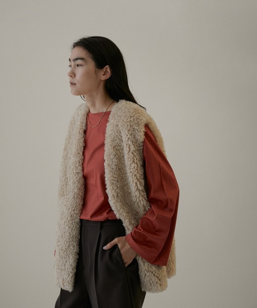 SALON adam et rope'（サロン アダム エ ロペ）の「【UVカット】prima zymフレアースリーブTシャツ（Tシャツ/カットソー・レディース・ホワイト/ブラック/レンガ・FREE）」の3枚目の写真