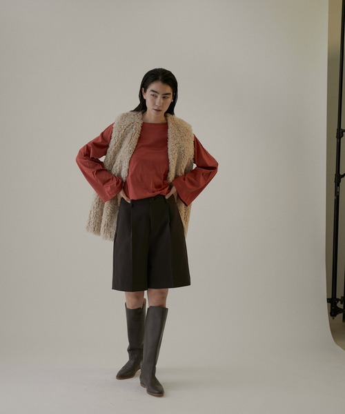 SALON adam et rope'（サロン アダム エ ロペ）の「【UVカット】prima zymフレアースリーブTシャツ（Tシャツ/カットソー・レディース・ホワイト/ブラック/レンガ・FREE）」の22枚目の写真